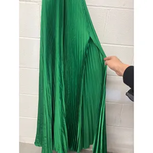 L’IDEE Sz10 Emerald Green Pleated Satin Halter Renaissance Cocktail Evening Gown thumbnail 5
