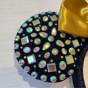 Walt Disney World 50 Anniversary Mouse Ears Blue Gold Glitter thumbnail 6