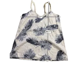 Kimchi Blue Womens Feather Print Sequin Camisole Top Cream Grey V-Neck Small‎ thumbnail 3