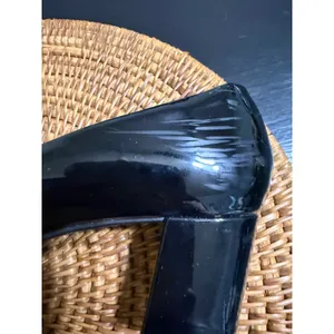 CL by Laundry Womens Black Patent‎ Block Heel Round Toe Pumps Size 6M Scuffed thumbnail 5