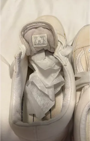White Lace-Up Vans Shoes thumbnail 5
