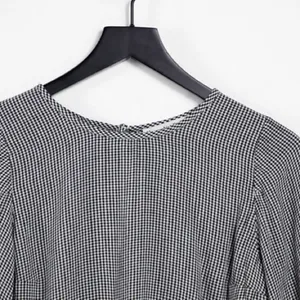Abercrombie ✨ puff sleeve shirt in white check✨ thumbnail 4