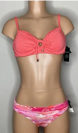 New. Lauren Ralph Lauren pink & orange bikini. 12-top/8-bottom. Retails $129 thumbnail 1