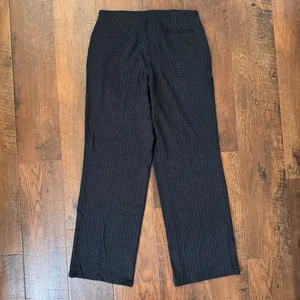UNIQLO steel grey/black elastic waist pinstripe ponte pants, size M thumbnail 4