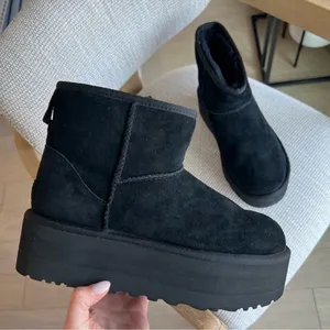 New Anthropologie + UGG Classic Mini Platform Boots - Black thumbnail 4