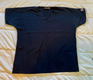 SCRUB ZONE Cotton Blend Scrub Top Sz Small, Black thumbnail 1
