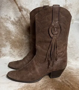 “Laredo” Burning Man‎ Cowboy Boots Vintage Size 7 B39 thumbnail 1