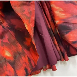 COLDWATER CREEK Bold Floral Skirt Women Medium Red Orange Ikat Midi A-Line‎ NWT thumbnail 10