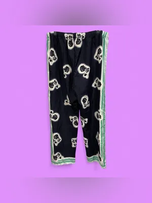 Cute silky classic navy roses mint striped Victoria’s Secret pajama pants cozy thumbnail 3