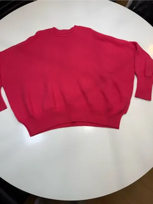 Free People Oversized Crewneck Sweater in Pink thumbnail 2