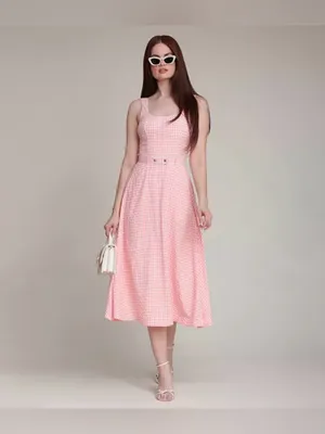 AVEC LES FILLES Bustier Bodice Gingham Midi Dress thumbnail 2