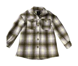 Bagatelle Collection Plaid‎ Shacket XS Brown Purple Button Up Cabincore Jacket thumbnail 1