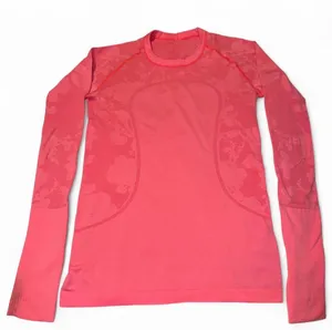 Bright salmon pink Lululemon swiftly long sleeve thumbnail 1