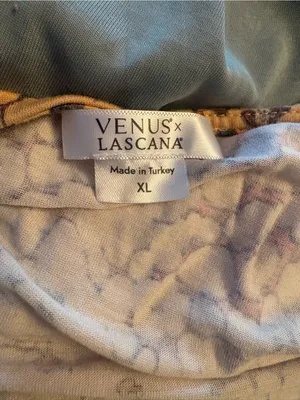 Venus x Lascana Flutter Sleeve V-Neck Maxi Dress in Rust Multi, XL thumbnail 4