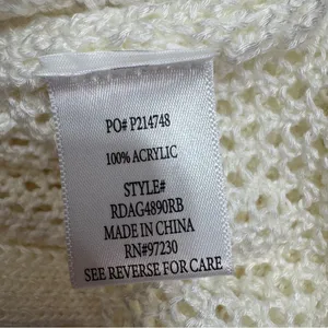 Almost Famous Sheer Crochet Open Back Beach Swim Cover‎ Maxi Dress Cream Medium thumbnail 12