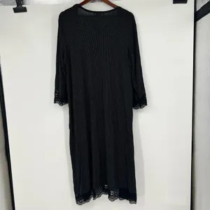 Soma light weight black & white polka dot robe lace cuff sleeve size large thumbnail 4