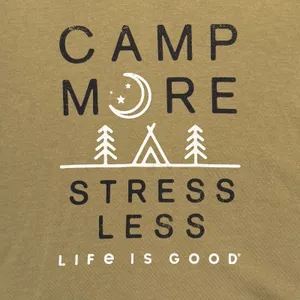 Life Is Good Top Hoodie Camp More Stress Less Outdoor Athleisure Green Large thumbnail 4