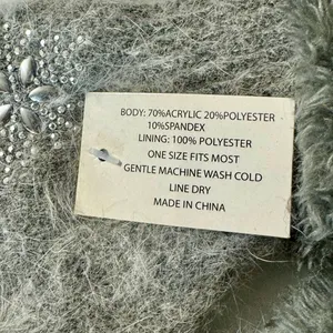 Fuzzy Grey Gloves with Snowflake Accents NWT thumbnail 2