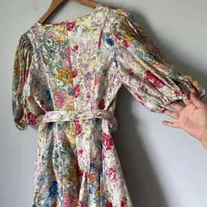 ZIMMERMANN Clover Paneled Mini Dress 100% Linen Spliced Multi Floral Size 2 thumbnail 6