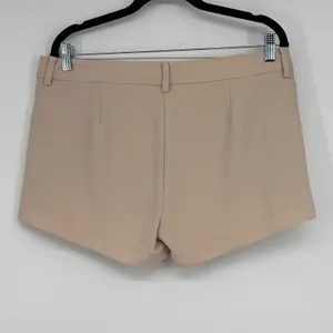 Amanda Uprichard Womens Tan Beige Tuxedo Stripe Dress‎ Shorts Size Large thumbnail 2