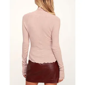 Free People ✨ PINK BALLET TURTLENECK LONG SLEEVE MAKE IT EASY THERMAL TEE SZ L TOP✨ thumbnail 4