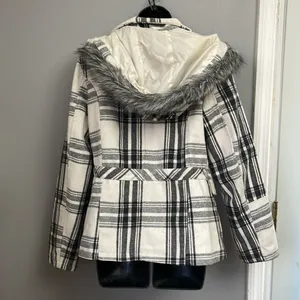 YMI Ladies Flannel Winter Coat wool blend size L thumbnail 3