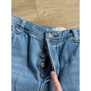 EUC We the Free People Jeans Womens Holes Knees Wide Distressed Button Fly sz 28 thumbnail 11