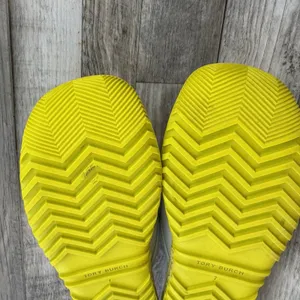Tory Burch Crisscross Espadrille Slide Sandal White Patent Yellow Sz 7 thumbnail 8