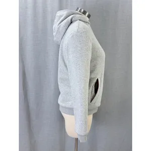 Boden Gray Sherpa Borg Fleece Lined Full Zip Hoodie Sweatshirt US 4 thumbnail 7