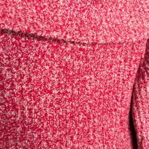 Madewell Off Shoulder Oversized Chunky Ribbed Knit Sweater Size XL Red Holiday thumbnail 3