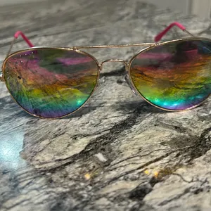 Red and Pink Aviator Sunglasses with Double Bridge thumbnail 5