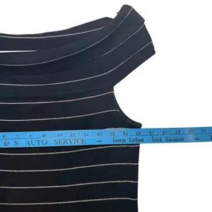 Lauren Ralph Lauren Black Metallic Striped Off Shoulder‎ Sheath Dress Womens M thumbnail 5