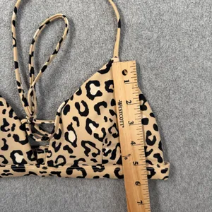 Hollister Women's Small Bikini Top Leopard Print Triangle Adjustable Tie Swim thumbnail 3