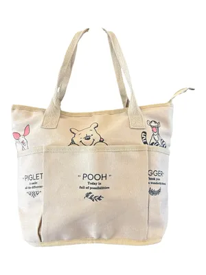 Pooh & Friends Beige Canvas Tote Bag thumbnail 1