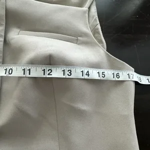 ZARA Tailored Vest Sz L Taupe Neutral Button Front Women’s Preppy thumbnail 10