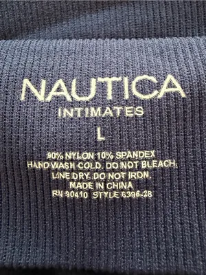 Nautica Intimates Navy Ribbed Brami Cami V-Neck Adjustable Straps Women’s L thumbnail 2