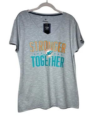 Fanatics NFL Women's Gray V-Neck Tee style#TA09 082752063 thumbnail 1