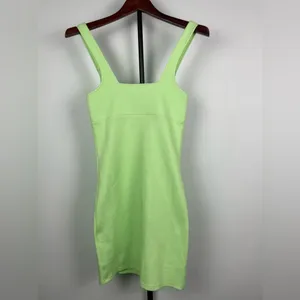 ZARA x LOTTO Sportswear Light Neon Green Button Tank Mini Dress‎ thumbnail 9
