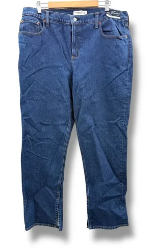 Abercrombie & Fitch NWT 90s Straight Jeans Womens 33 Blue Curve Love‎ Mid Rise thumbnail 1