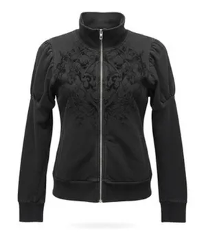 Vintage Y2K Harley Davidson Black Flocked Scroll Zip Sweatshirt M ✨ Biker Chic thumbnail 1