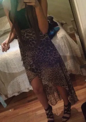 Windsor Leopard Print Asymmetrical High-Low Skirt in Brown and Black thumbnail 1