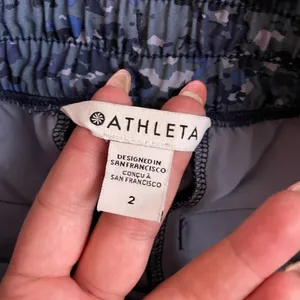 Athleta Women 2 Blue Avenue Printed Wide Leg Crop Pants Lightweight Athleisure thumbnail 9