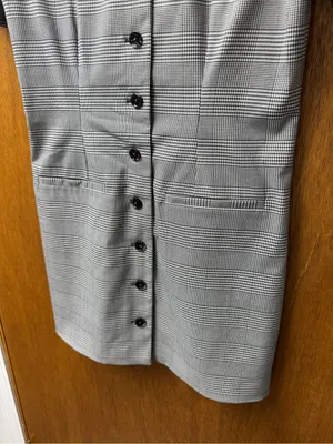 Abercrombie & Fitch A&F Mara Short-Sleeve Vest Mini Dress Plaid Grey Gray Small thumbnail 9