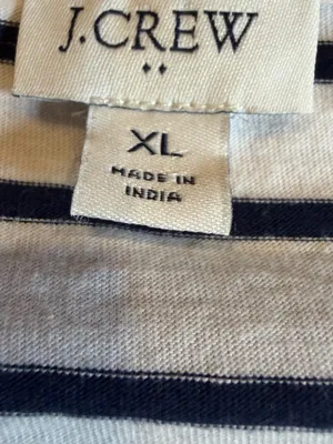 J. Crew White & Black Striped Sequin Short Sleeve Tee thumbnail 3