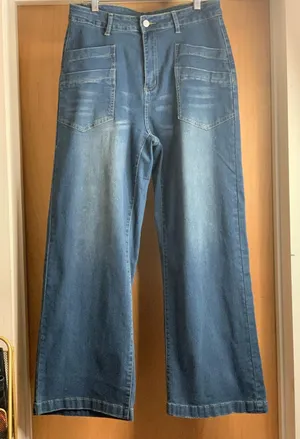 Unknown Brand Classic Wide-Leg High-Rise Jeans - Blue Size-X-large Skater Wide thumbnail 1