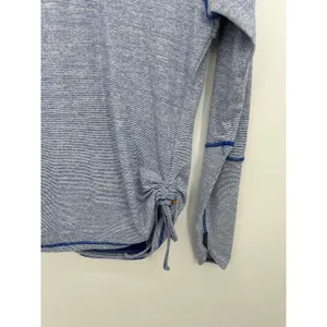 Lucy Lucytech‎ Blue Striped Long Sleeve Workout Shirt Women Sz S Cinch Thumbhole thumbnail 4