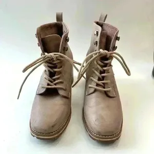 Korks Chelsea Lace-Up Leather Heeled Bootie Boots‎ Women’s Shoes Size 6 Brown thumbnail 2