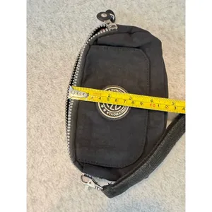 TAOMAOMAO Black Nylon Wristlet Bag Multi‎ Zip Travel Pouch Utility Wallet Small thumbnail 8