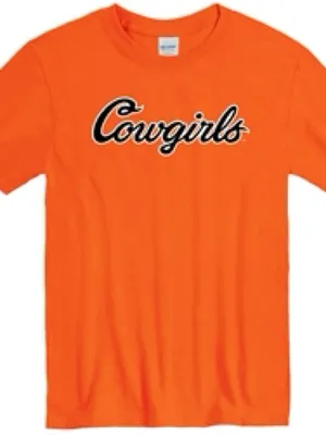 Oklahoma State COWGIRLS SCRIPT TEE Size M Orange Size M thumbnail 1