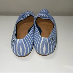 Bayard Blue & White Striped Knotted Slip-on Flats thumbnail 7